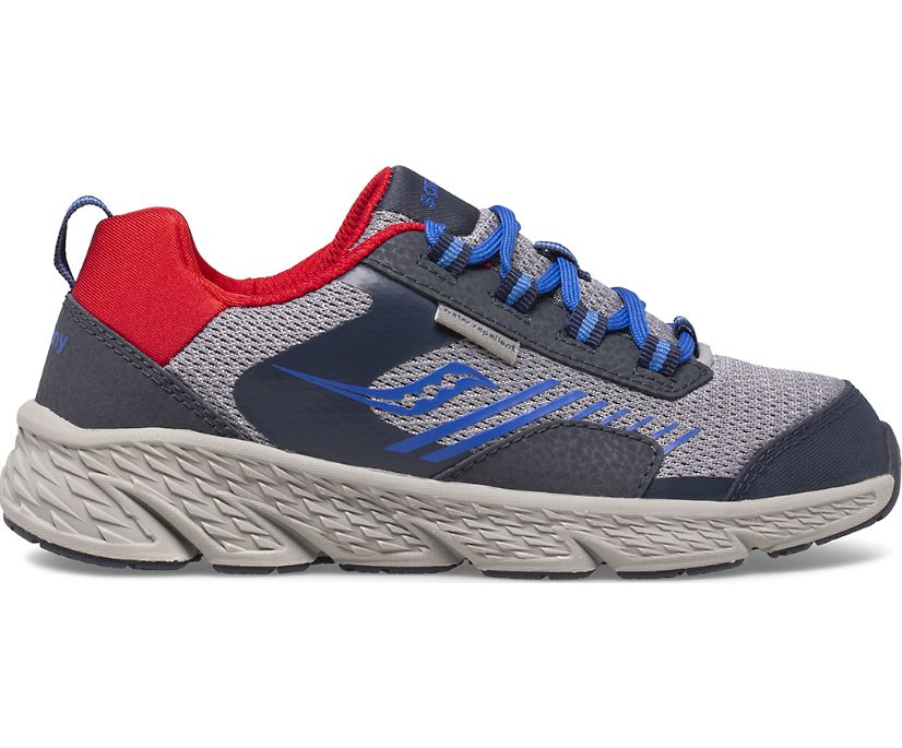 Kids' Saucony Wind Shield Sneakers Navy / Grey / Red | Singapore 775XYUF